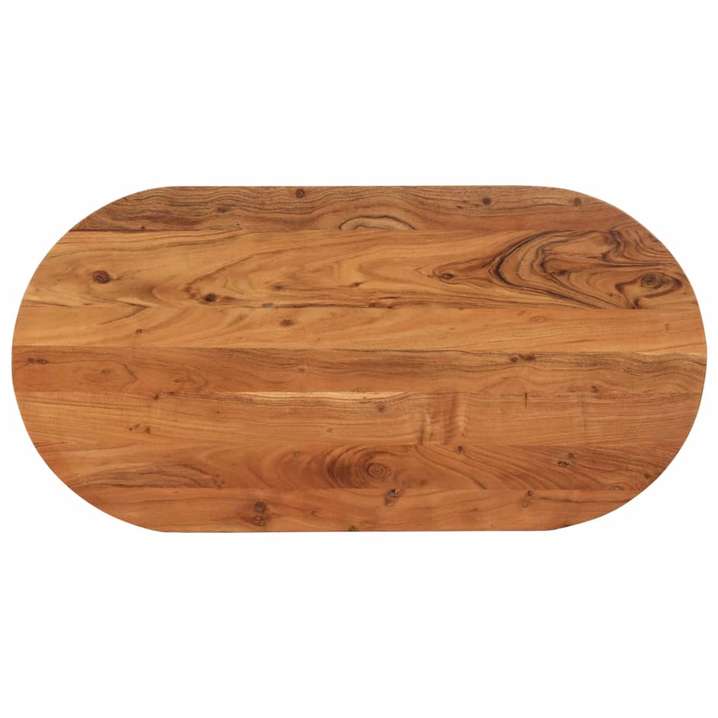 Bordplate 80x40x2,5 cm oval massivt akasietre - akasietre (naturlig), 80 x 40 cm, 1,25 mm - number 1.