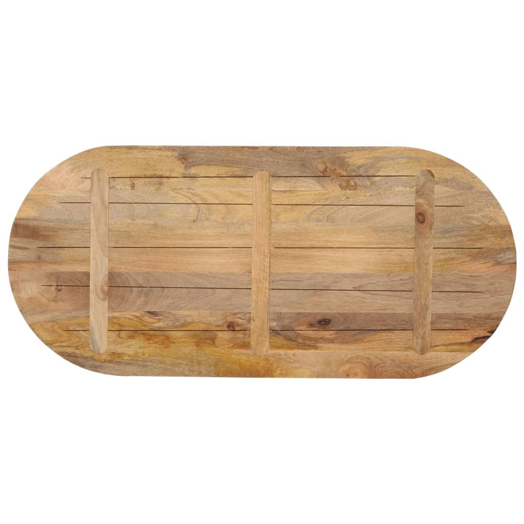 Bordplate 100x40x3,8 cm oval massivt mangotre - mango tree (naturlig), 100 x 40 cm, 1, 38 mm - number 5.