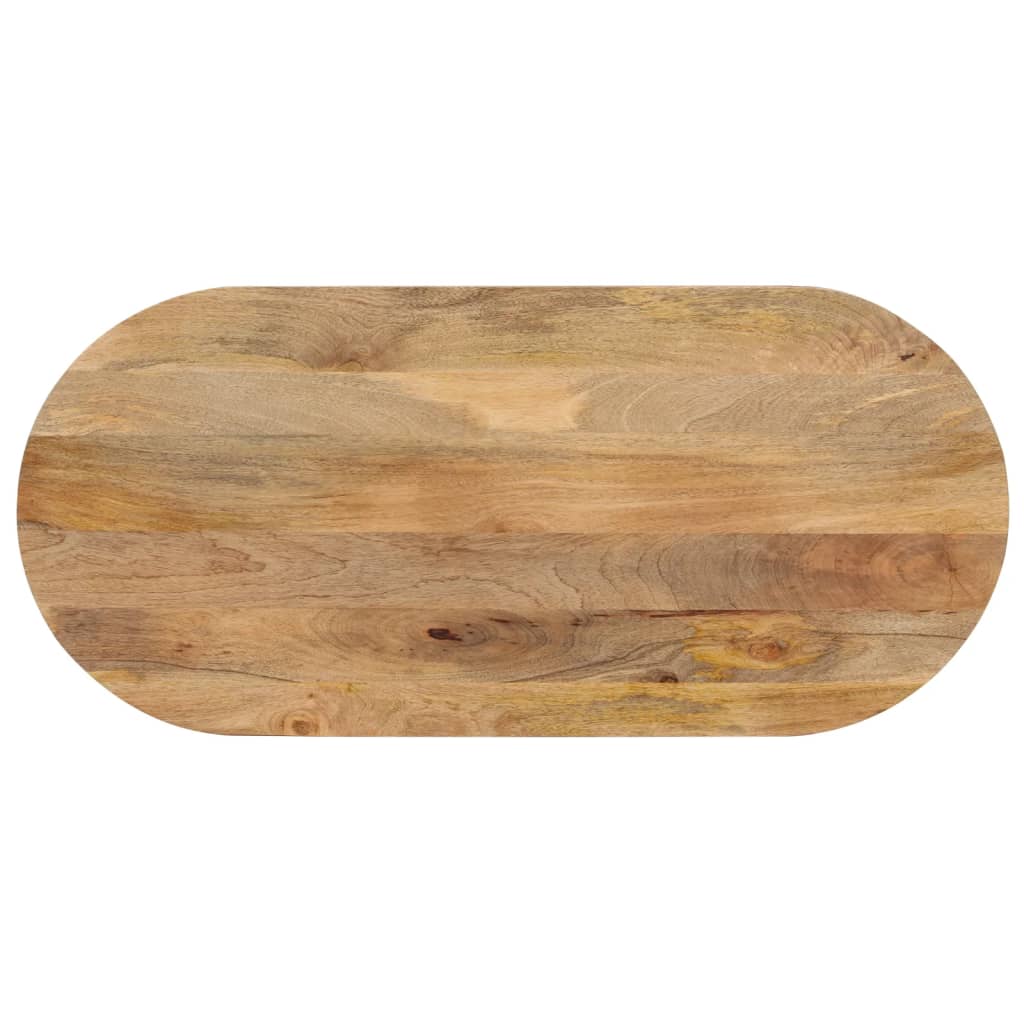 Bordplade 90x40x2,5 cm oval massivt mangotræ - mangotræ (naturligt), 90 x 40 cm, 1, 25 mm - number 1.