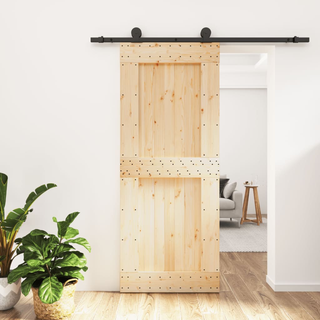 Skydedør med monteringssæt 85x210 cm massivt fyrretræ - ooo 2, ooo 3, ooo 4 - number 1.