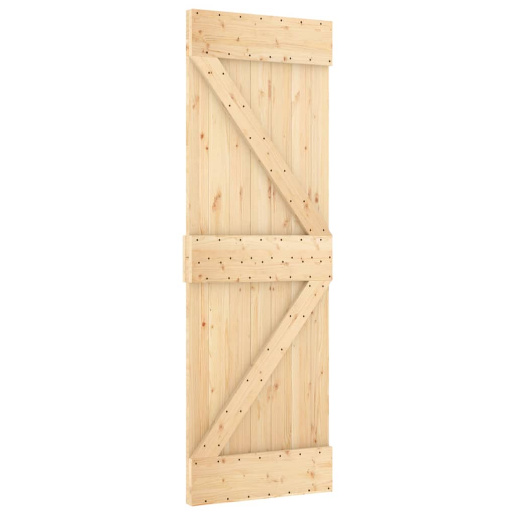 Skydedør med monteringssæt 80x210 cm massivt fyrretræ - 80 x 3 6 x 210 cm (b x d x h), hvid, 200 cm, 70-100 cm i bredden 35-45 mm i tykkelsen - number 3.