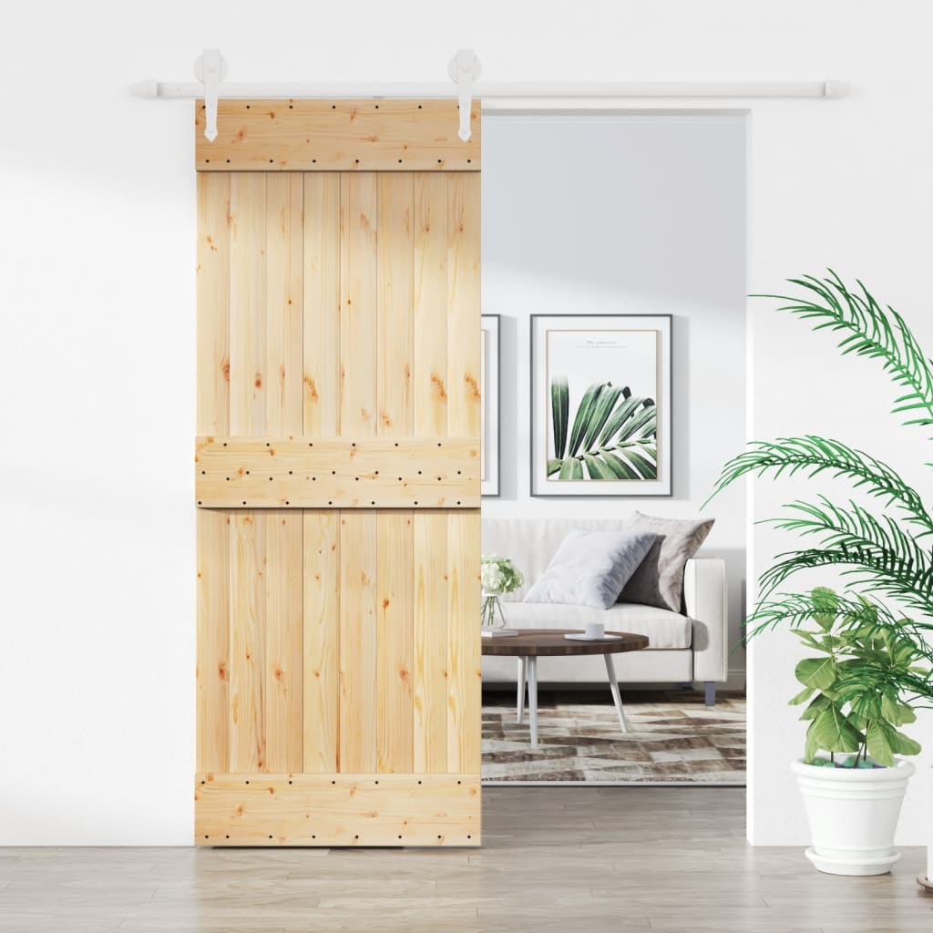 Skydedør med monteringssæt 80x210 cm massivt fyrretræ - ooo 1, ooo 2, ooo 3 - number 1.