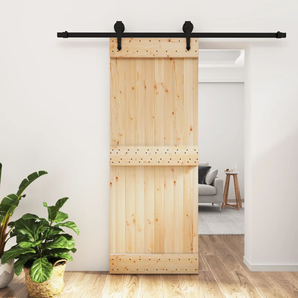 Skydedør med monteringssæt 80x210 cm massivt fyrretræ - ooo 2, ooo 3, ooo 4 - number 1.