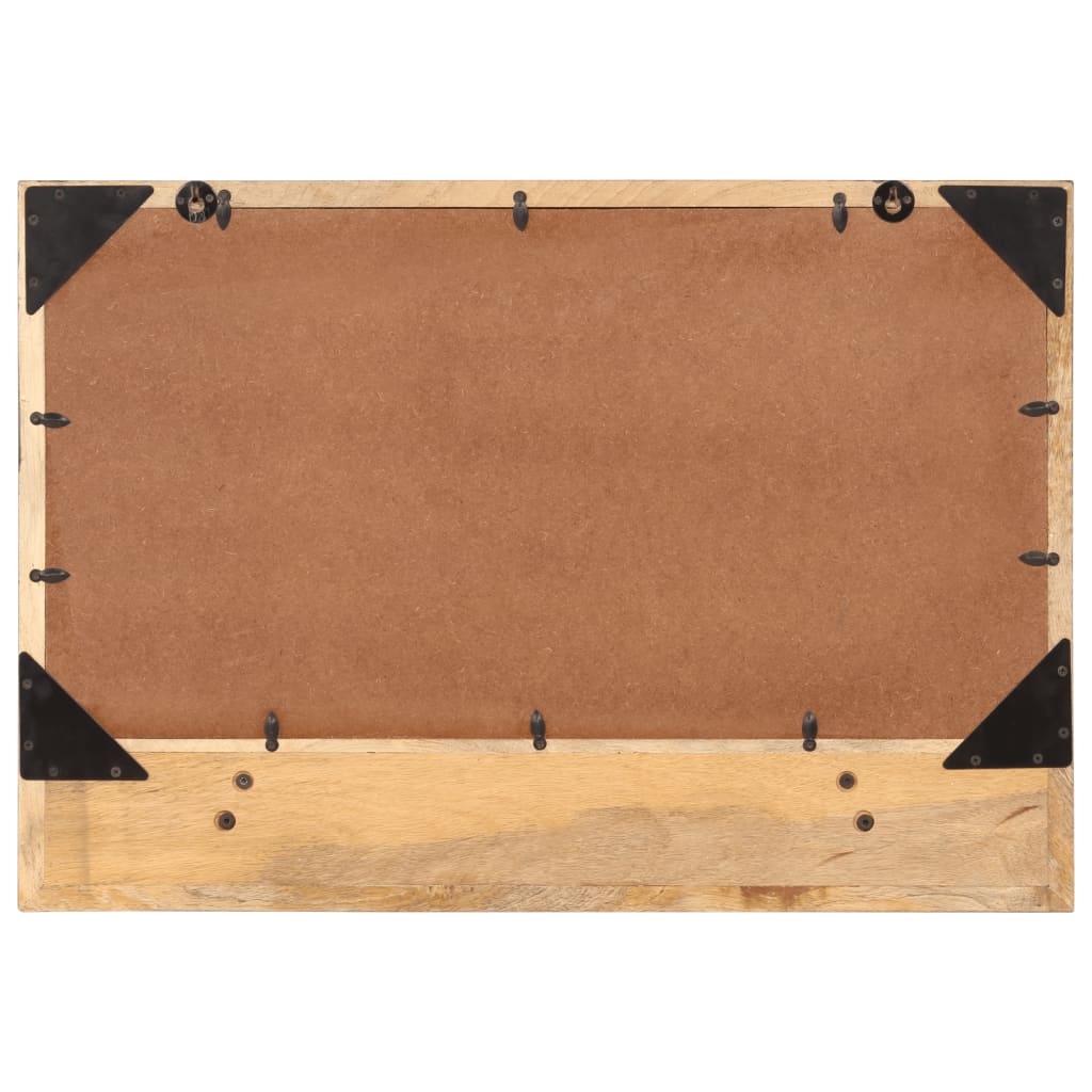 Spejl med hylde 80x8x55 cm glas og massivt mangotræ - number 3.