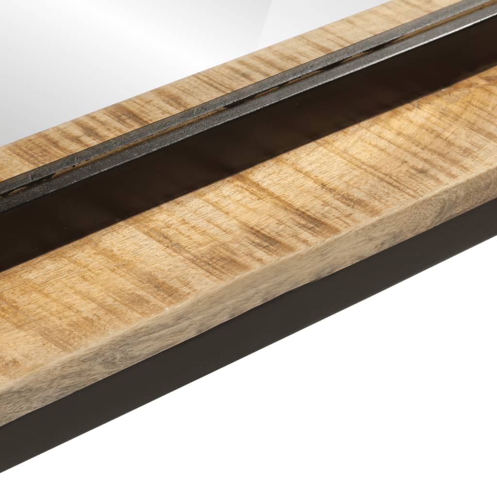 Spejl med hylde 80x8x55 cm glas og massivt mangotræ - number 5.