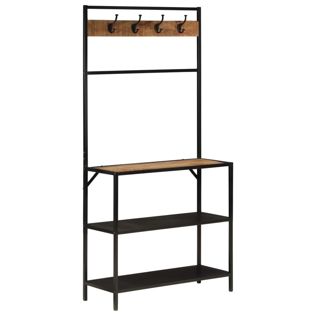 Knagerække 90x35x180 cm massivt mangotræ og jern - number 1.