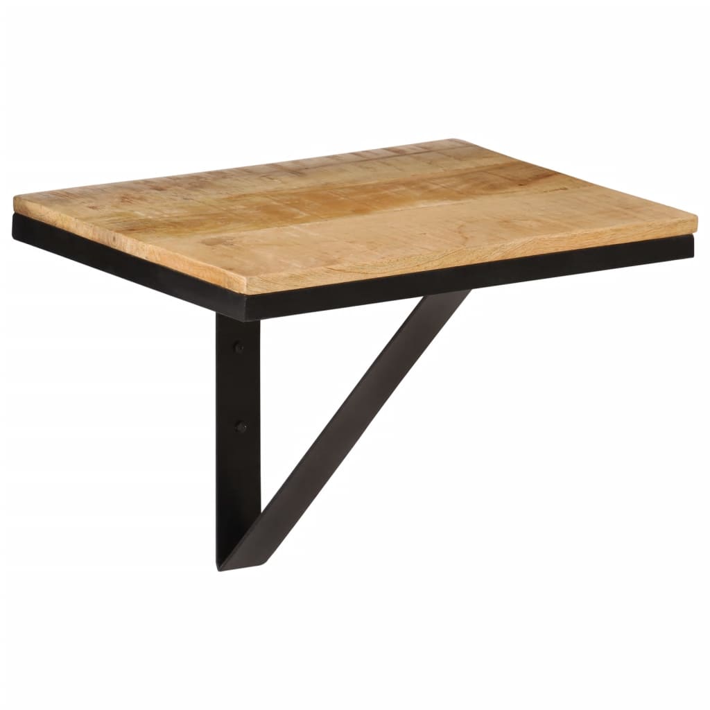 Półka ścienna 40x30x32 cm lite drewno mango i żelazo - number 1.