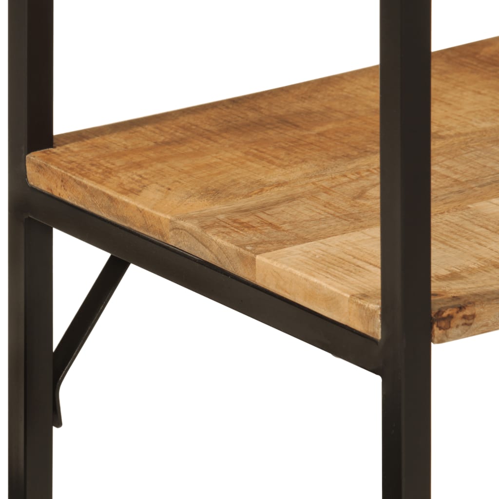 Tøjstativ med hylder 90x40x190 cm massivt mangotræ og jern - number 5.