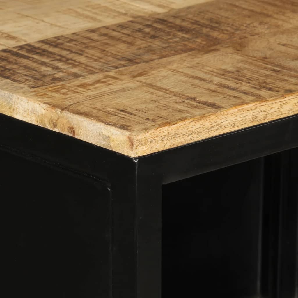 Szafka łazienkowa 40x27x90 cm żelazo i lite drewno mango - 40 x 27 x 90 cm (dł. x szer. x wys.) - number 6.