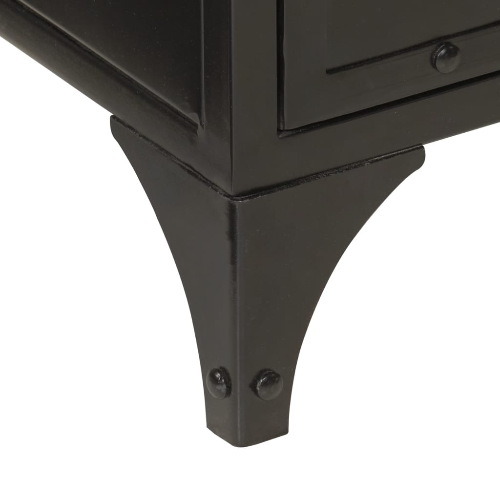 Szafka łazienkowa 40x27x90 cm żelazo i lite drewno mango - 40 x 27 x 90 cm (dł. x szer. x wys.) - number 9.