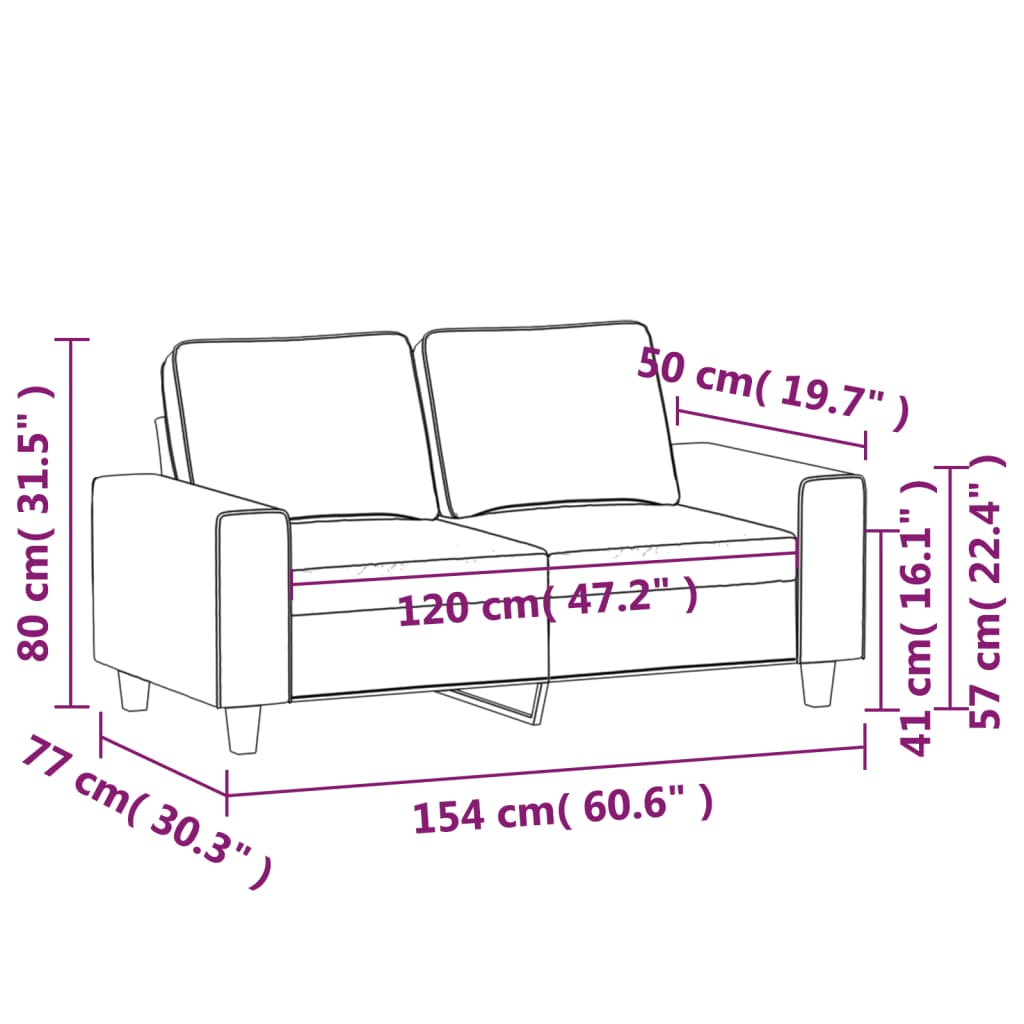 2 -person sofa fabric - brown, 120 cm - number 8.