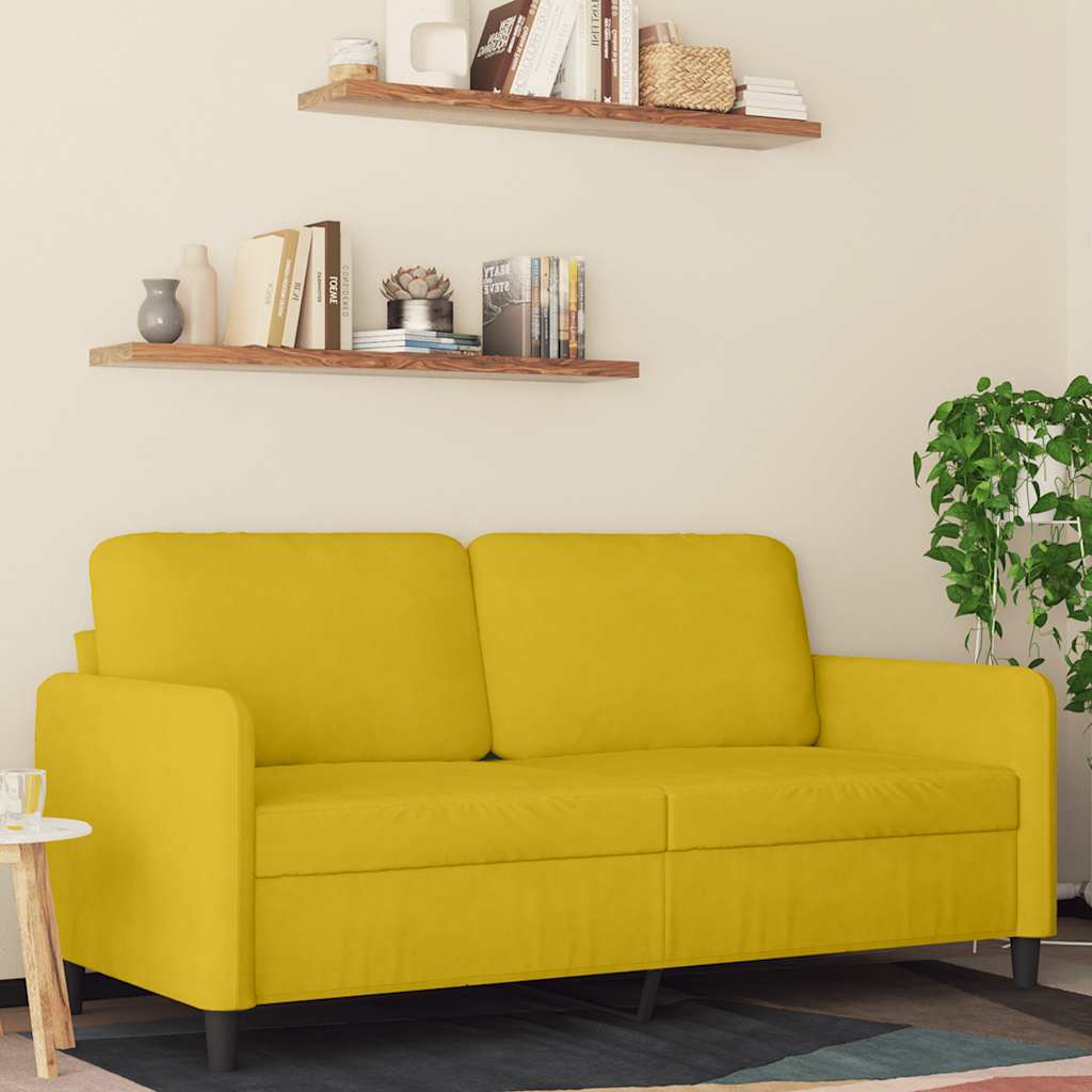 2-personers sofa fløjl - gul, 140 cm - number 1.