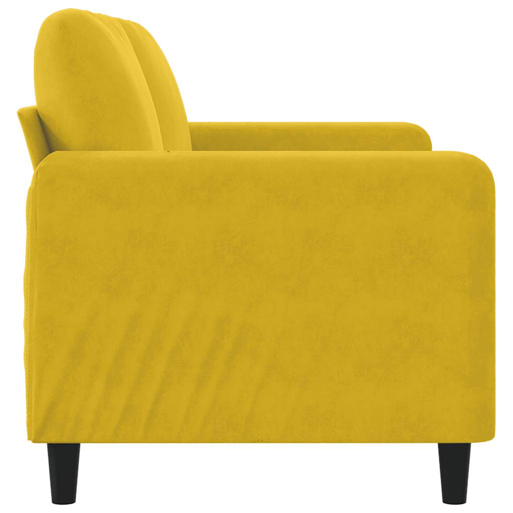 2-seters fløyelssofa - gul, 140 cm - number 5.