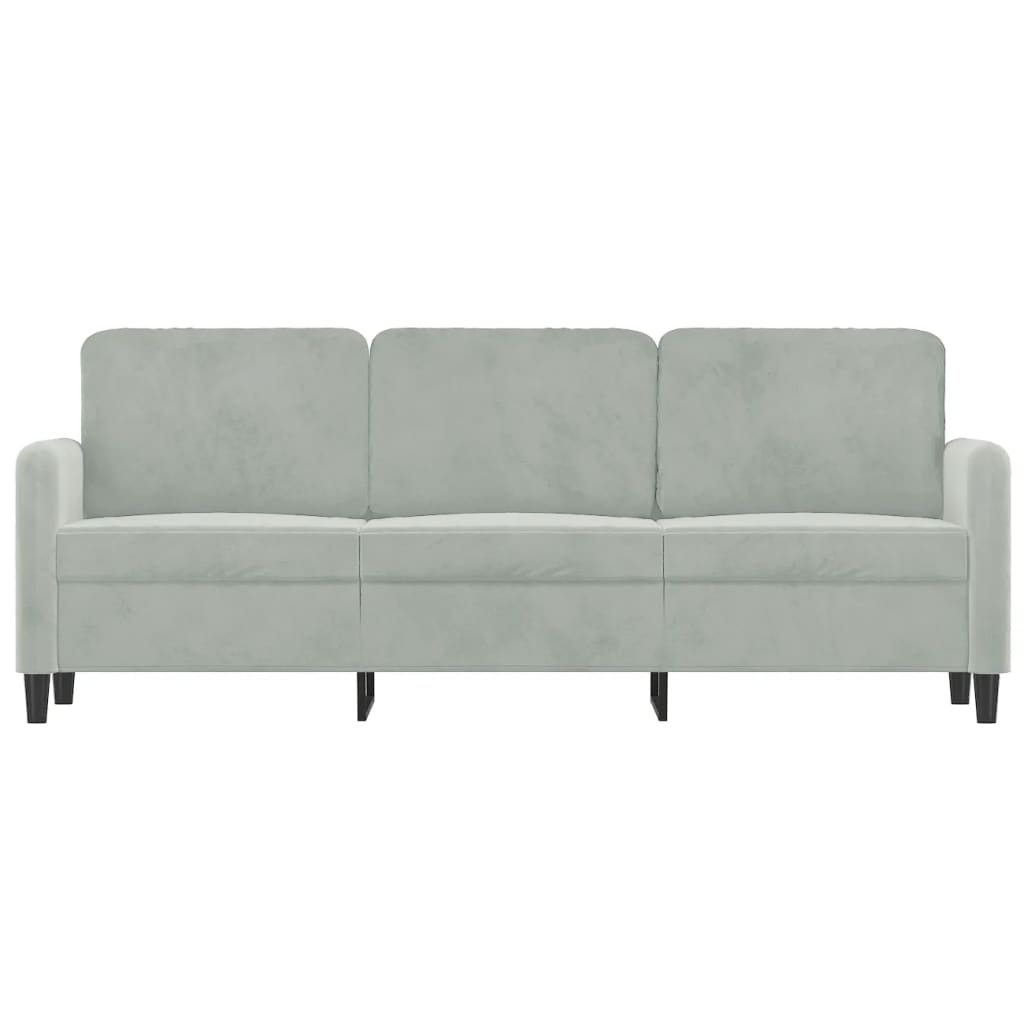 3 -person divano velluto - grigio chiaro, 180 cm - number 3.
