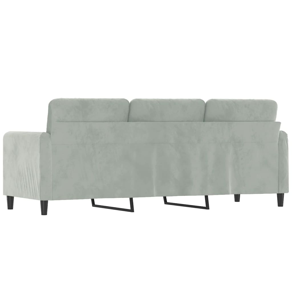 3 -person divano velluto - grigio chiaro, 180 cm - number 5.