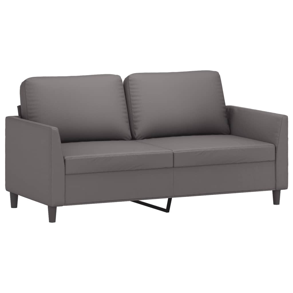 2-personers sofa kunstlæder - grå, 140 cm - number 2.