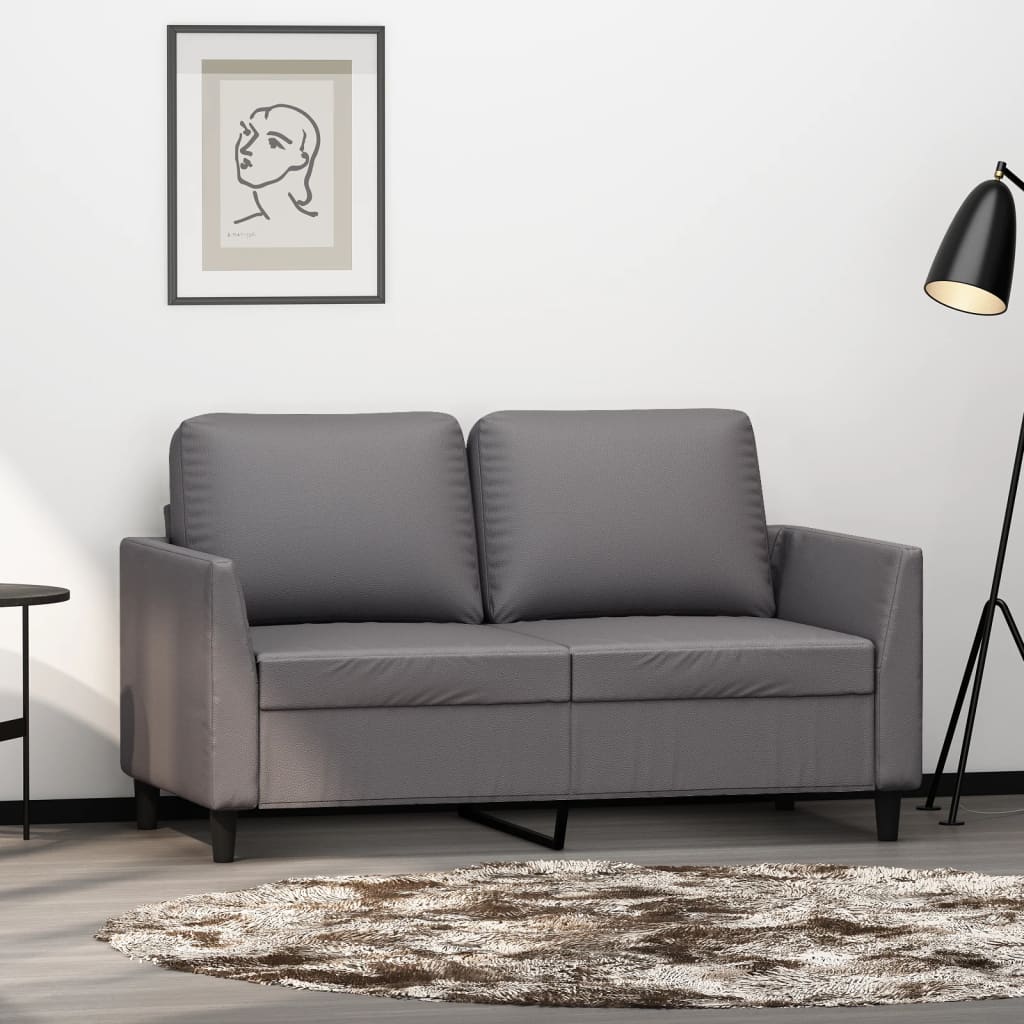 2-personers sofa kunstlæder - grå, 120 cm - number 1.