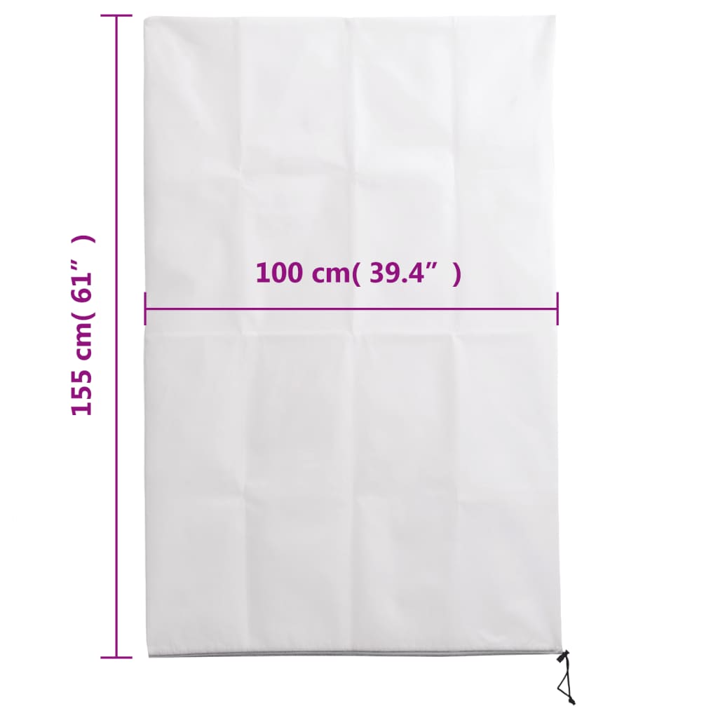 Plant protection with zipper pcs. 70 g/m² 1x1.55 m - white, 1 x 1.55 m, 2 - number 10.