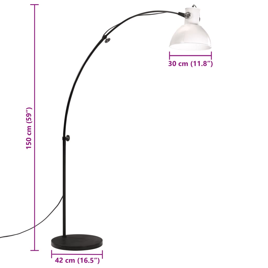 Gulvlampe 150 cm 25 w e27 hvid - number 10.