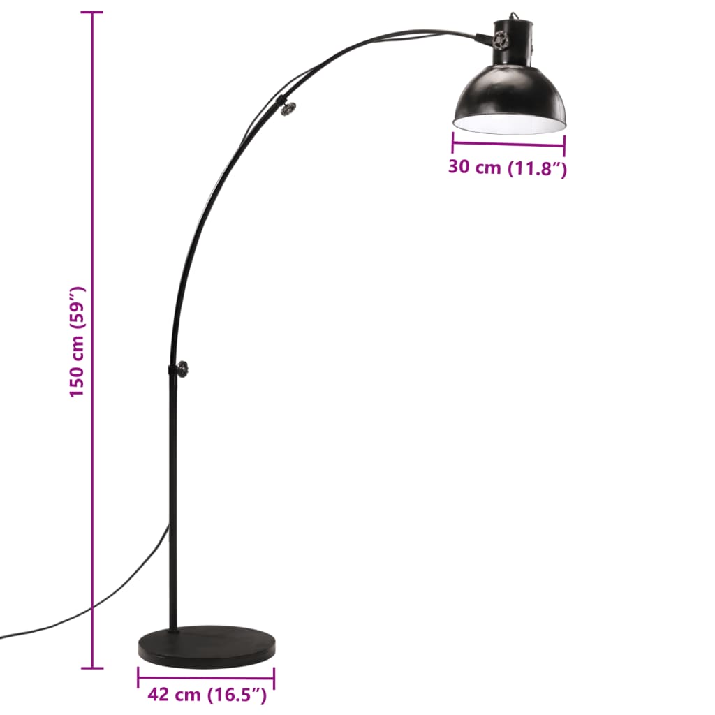 Lampadaire 150 cm 25 w e27 noir - number 10.