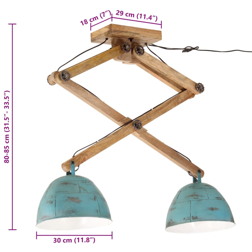 Ceiling lamp 29x18x85 cm 25 w e27 rustic blue - number 8.