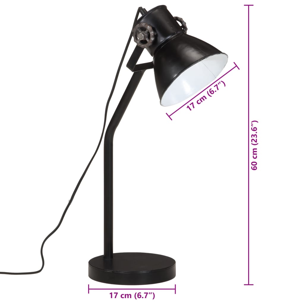 Lampe de bureau 25 w 30x17x40 cm e27 noir - number 11.