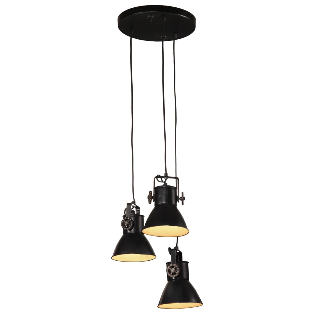 Suspension 25 w ronde 30x30x100 cm e27 noir - number 1.