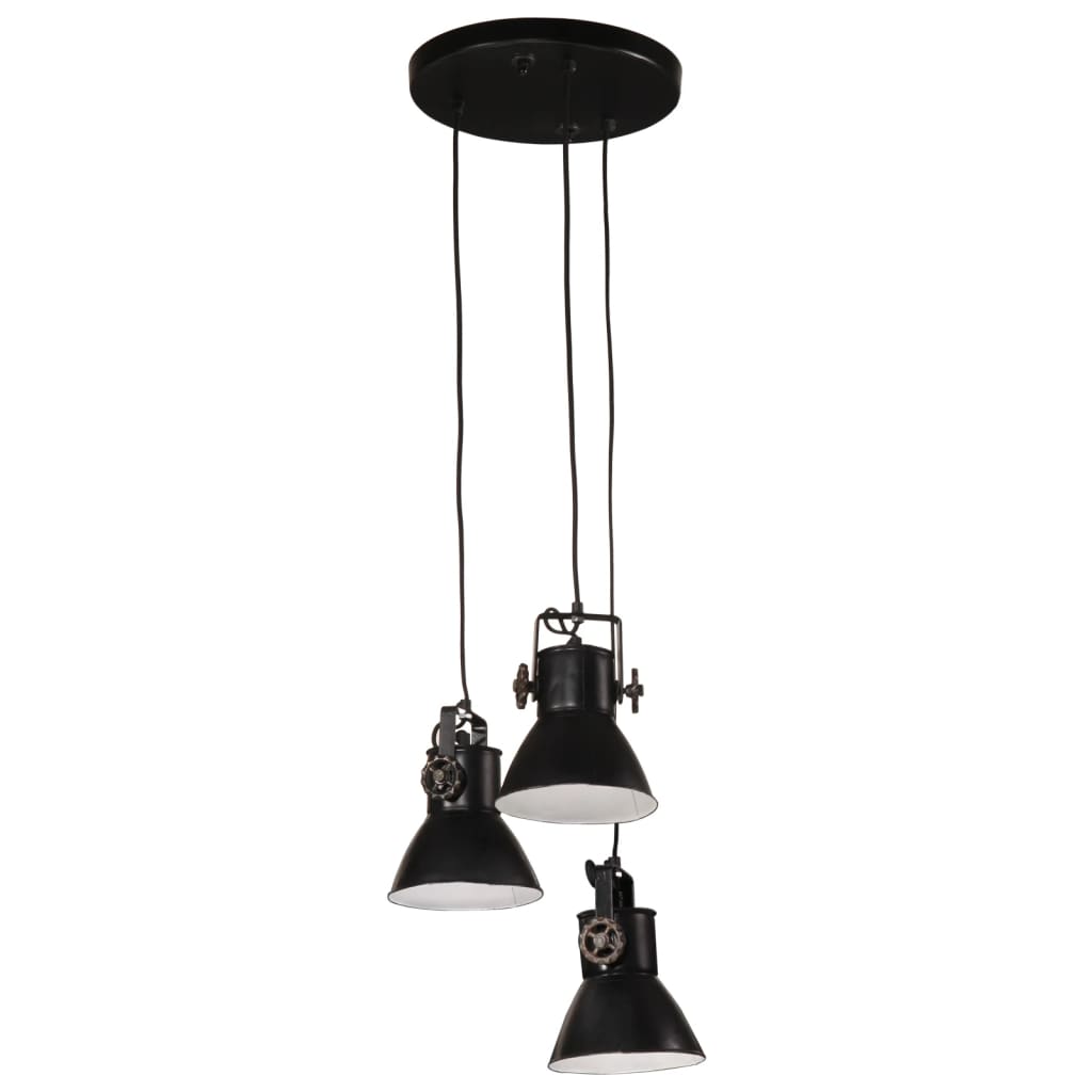 Suspension 25 w ronde 30x30x100 cm e27 noir - number 2.