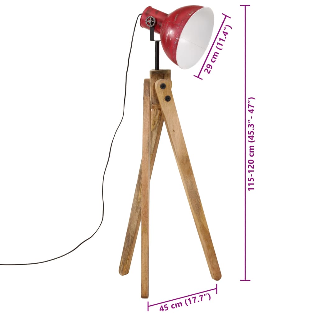 Floor lamp 45x45x120 cm 25 w e27 rustic red - number 11.
