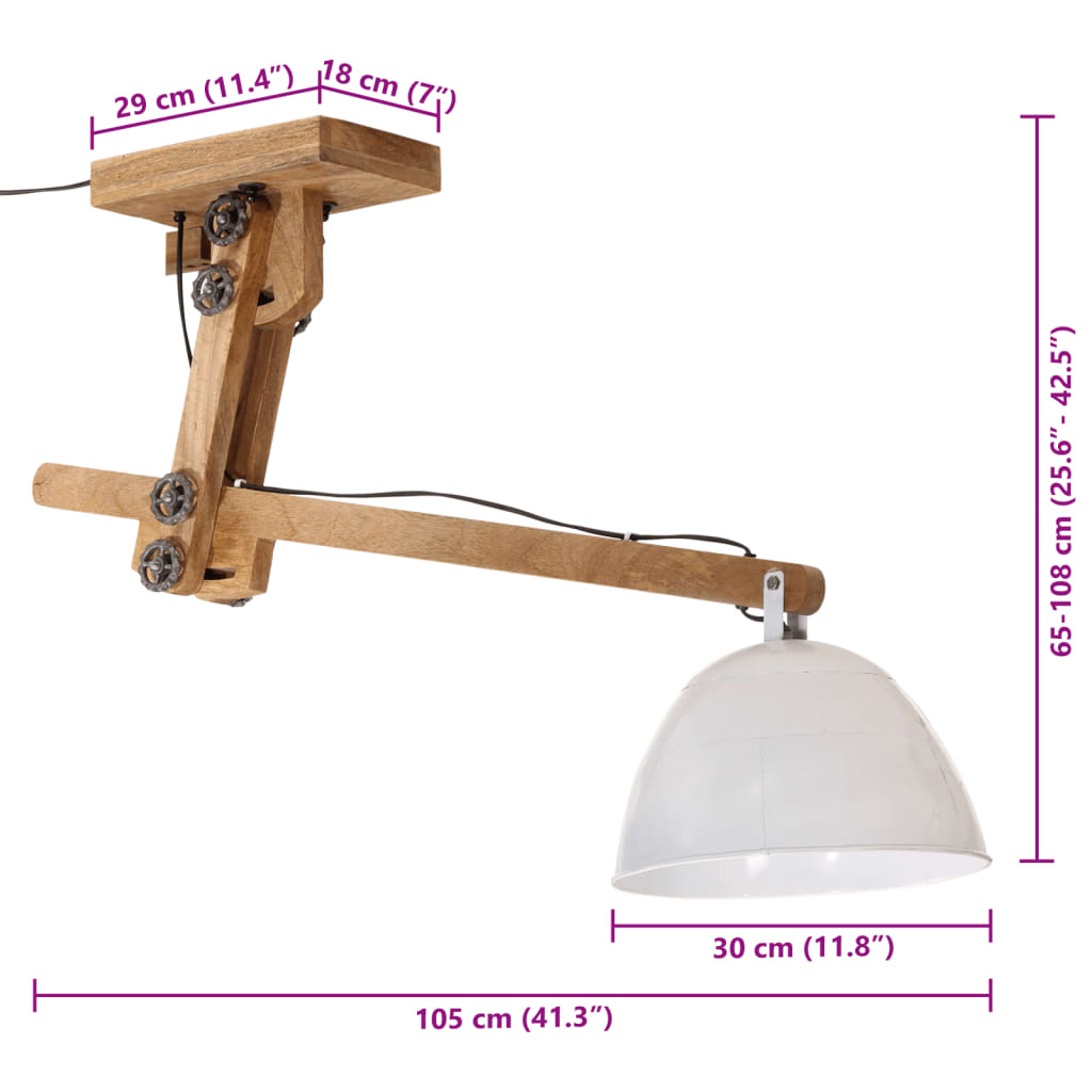 Ceiling lamp 105x30x65-108 cm 25 w e27 white - number 8.