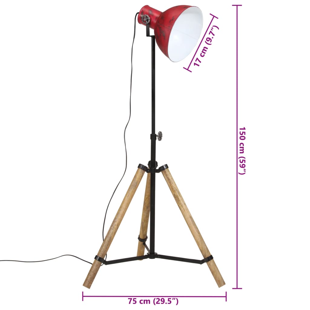 Lampadaire 25 w 75x75x90-150 cm e27 rustique - number 11.