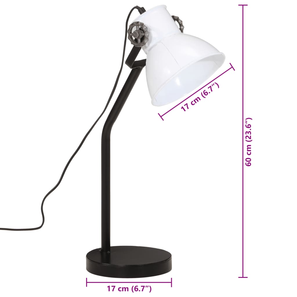 Skrivebordslampe 25 w 17x17x60 cm e27 hvid - number 11.