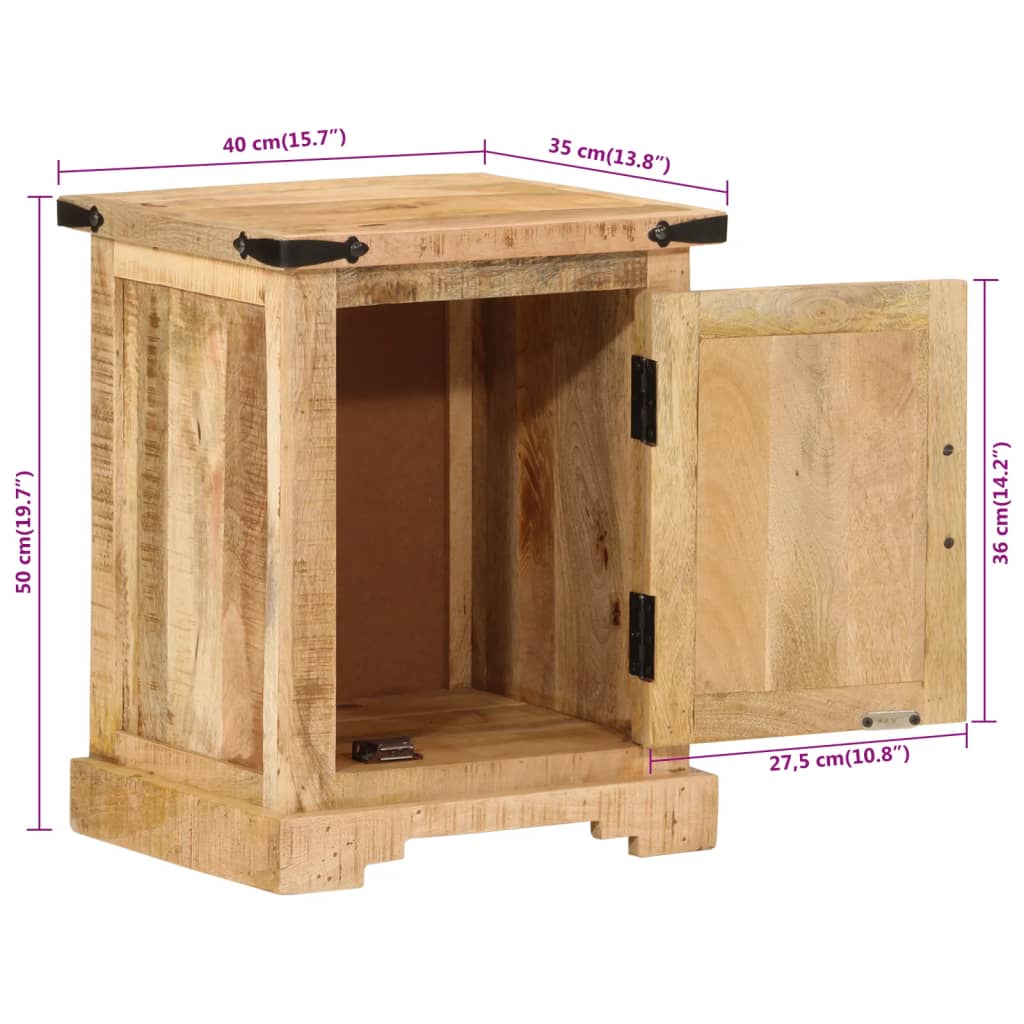 Noćni ormarić 40x35x50 cm masivno drvo manga - number 9.