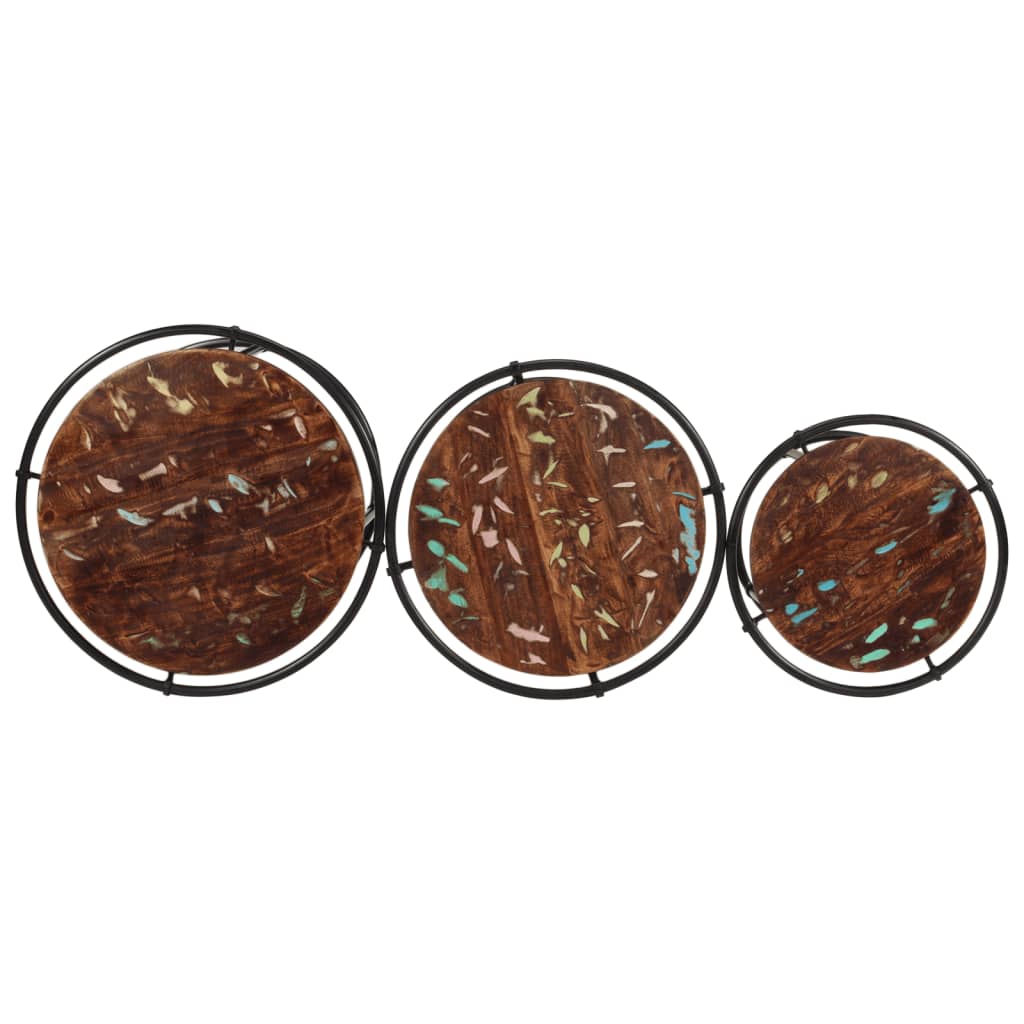 Depozitni stolovi 3 kom. čvrsto reciklirano drvo - number 6.