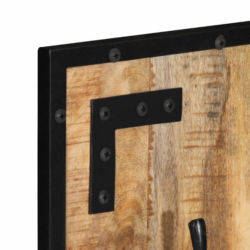 Knagerække 35x8x110 cm massivt ru mangotræ - number 4.