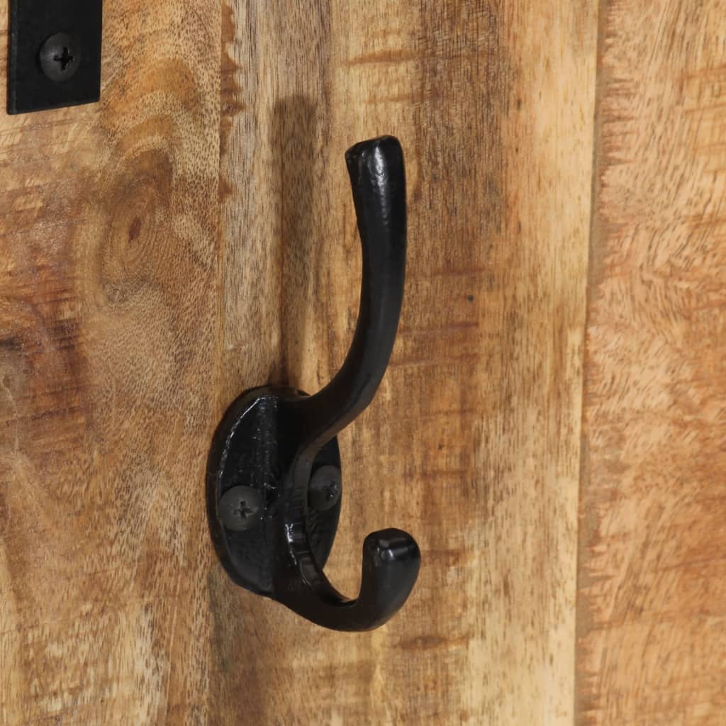 Knagerække 35x8x110 cm massivt ru mangotræ - number 5.