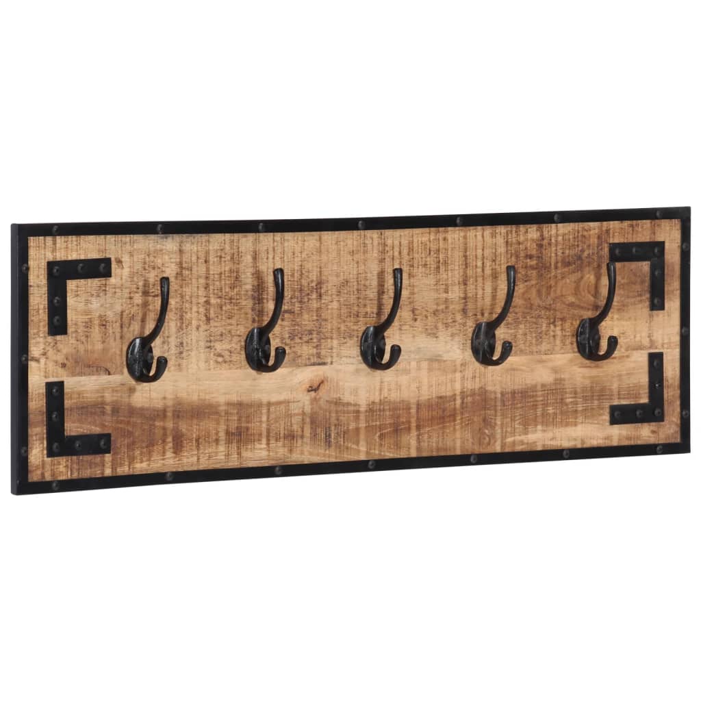 Portemanteaux 2 pcs. 80x8x25 cm bois de manguier massif brut - number 2.