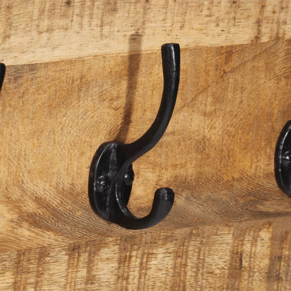 Portemanteaux 2 pcs. 80x8x25 cm bois de manguier massif brut - number 6.