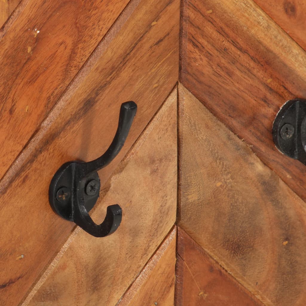 Porte-manteau mural 90x1x35 cm bois d'acacia massif et fer - number 4.