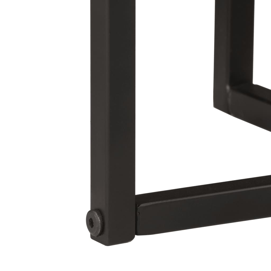 Indskudsborde 3 stk. massivt akacietræ og jern - number 6.