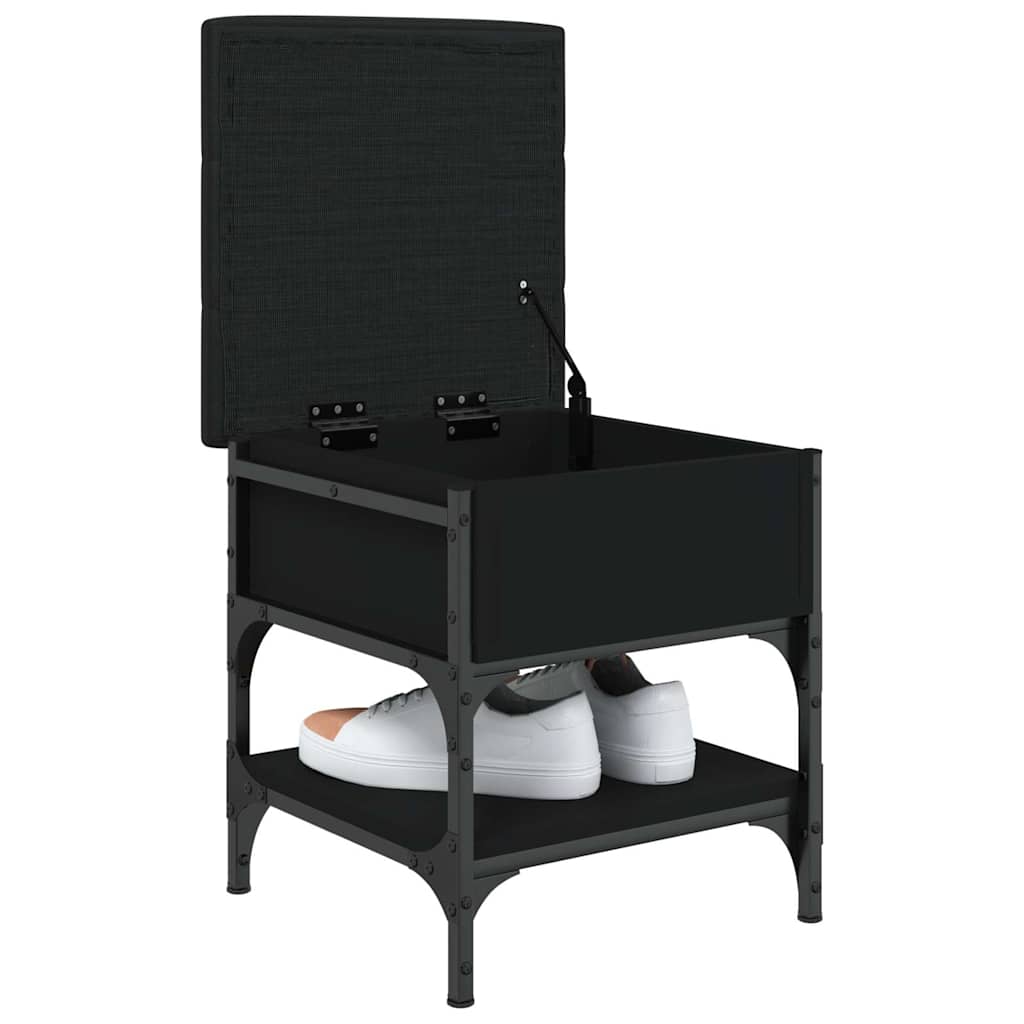 Skobænk konstrueret træ - sort, 42 x 42 x 45 cm - number 4.