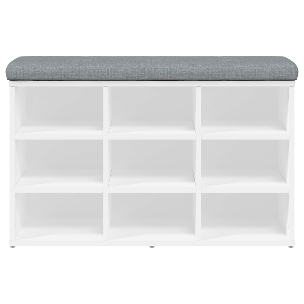 Klupa za cipele izrađeno drvo - bijela, 82 x 32 x 50 cm - number 5.