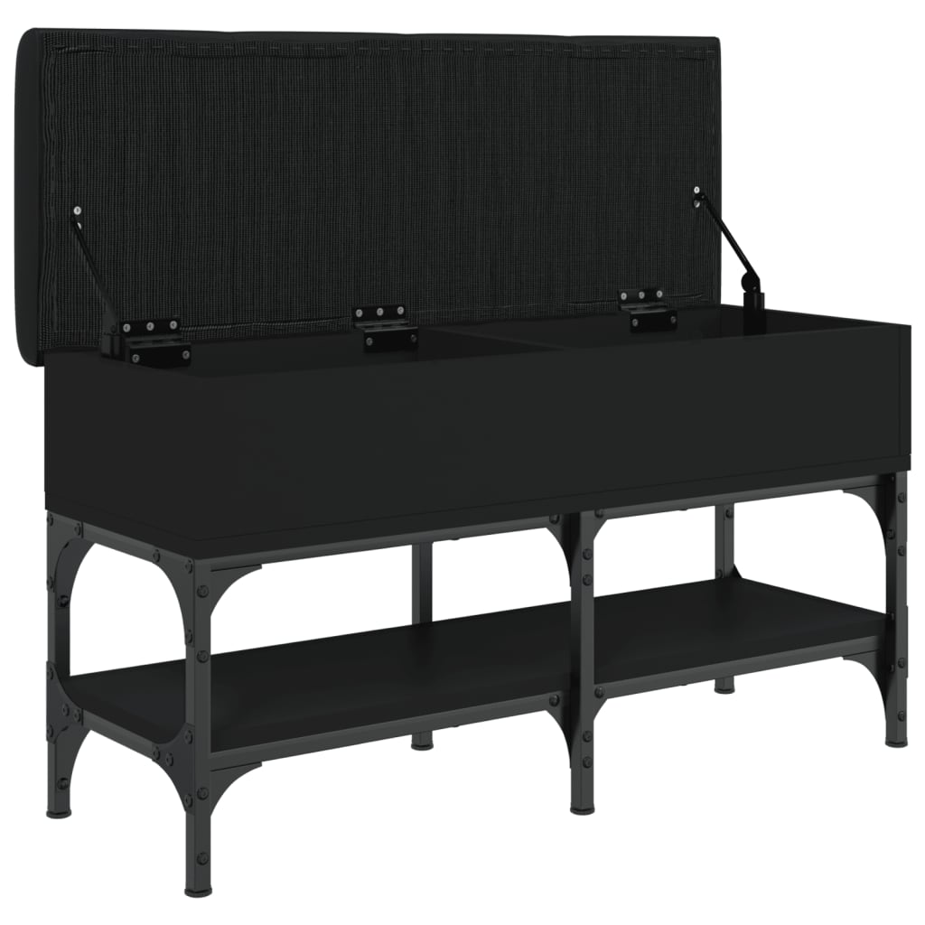 Ławka na buty z drewna klejonego - dąb wędzony, 102 x 32 x 45 cm - number 5.