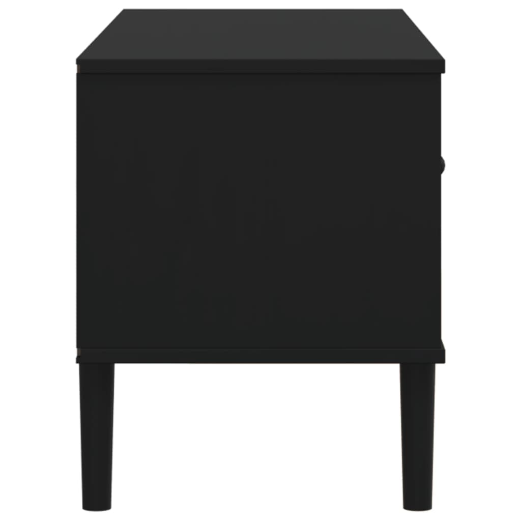 Tv table senja 106x40x49 cm rattan-look solid pine-black, 1 - number 7.