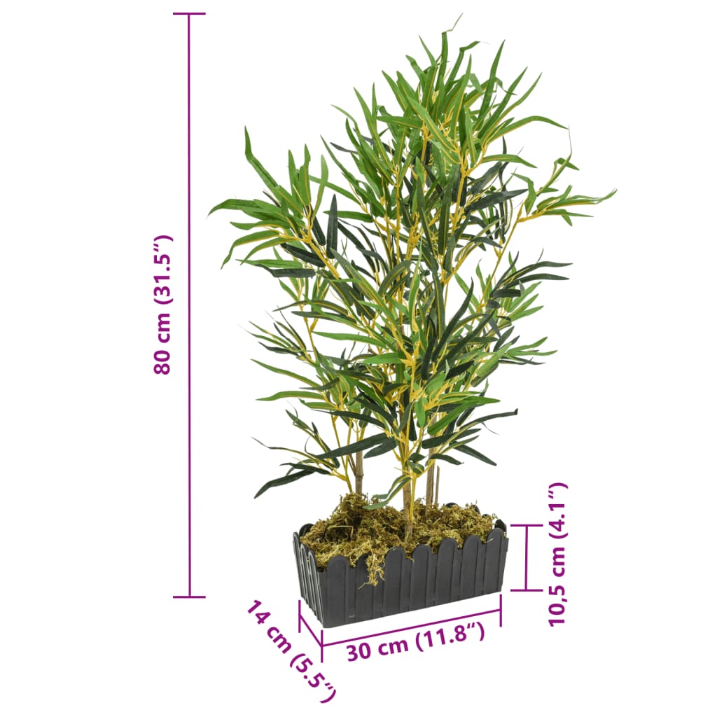 Artificial bamboo tree 368 leaves 80 cm green - 30 x 14 x 80 cm, 1 - number 5.