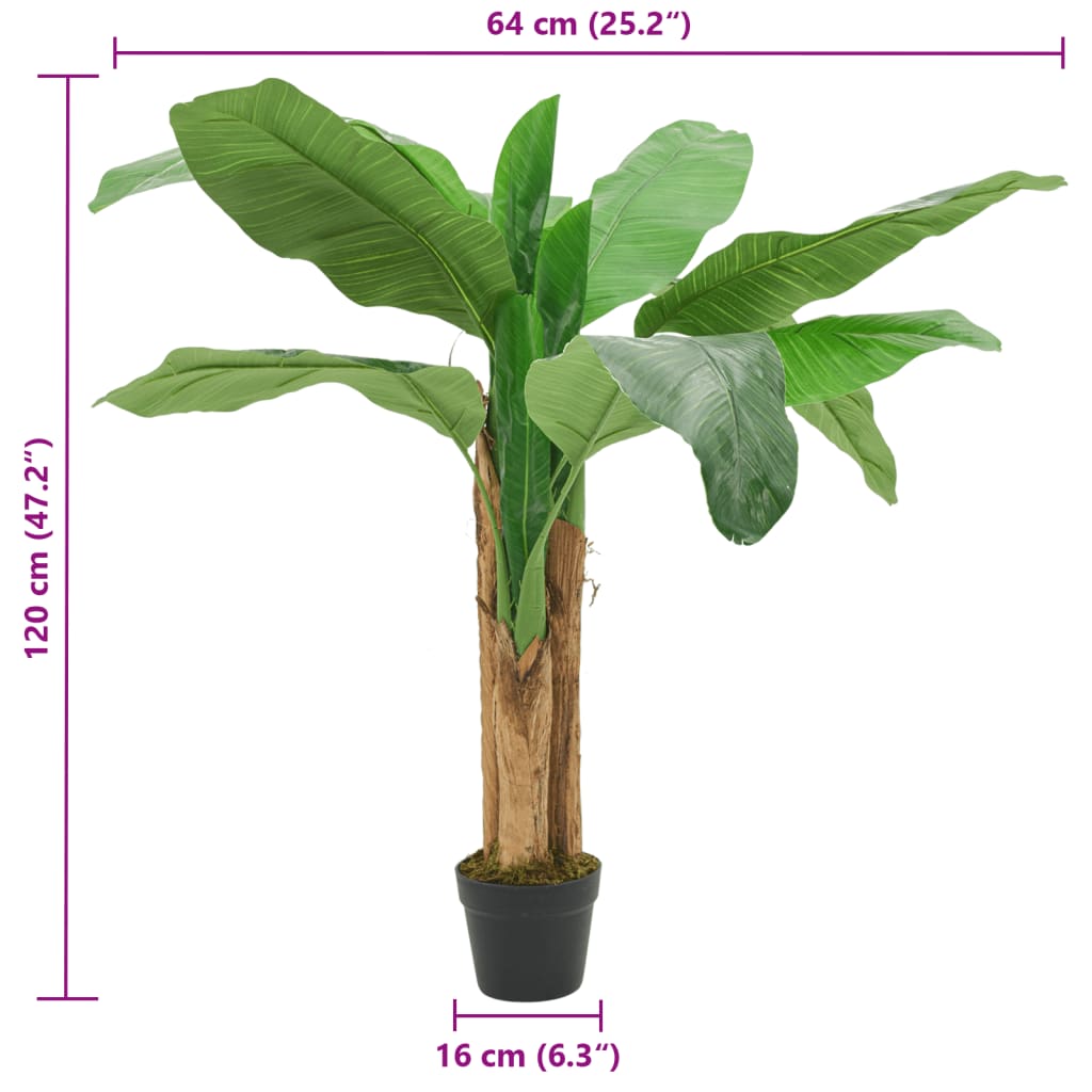 Artificial banana tree 9 leaves 120 cm green - number 4.