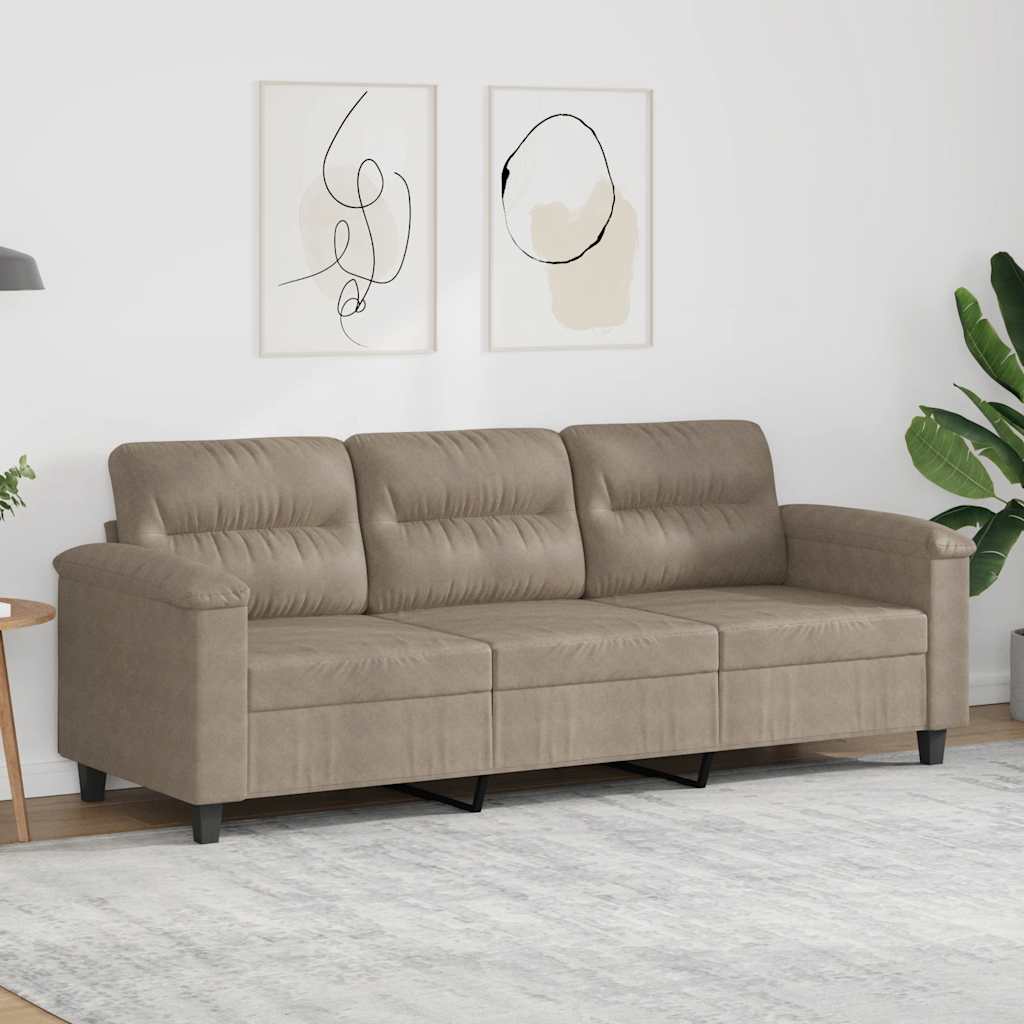 3 -person sofa mikrofiberstoff -grå -brun, 180 cm - number 1.