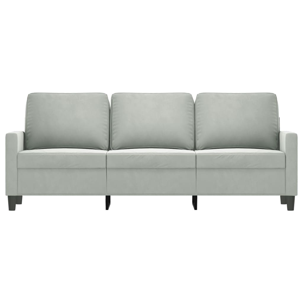 3-manns sofa 180 cm velur lys grå - number 3.