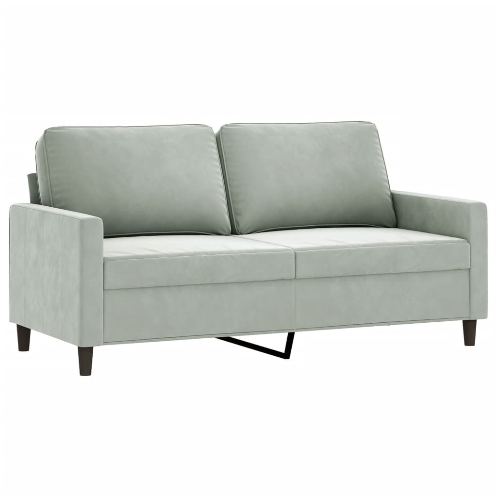 2-personers sofa 140 cm fløjl lysegrå - number 2.