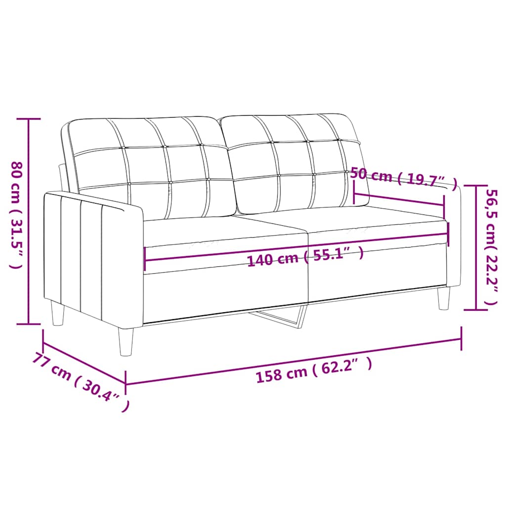 2-seters sofastoff - svart, 140 cm - number 8.